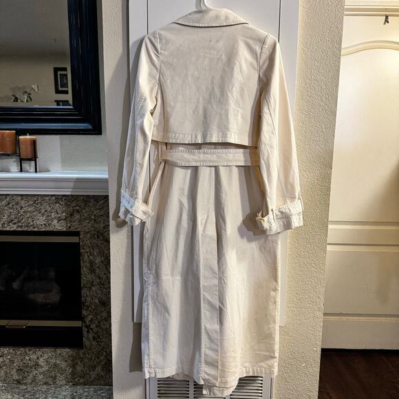 NOUR HAMMOUR Harriet Canvas Organic COTTON TRENCH COAT Cream Size 34 Classic - Picture 8 of 14